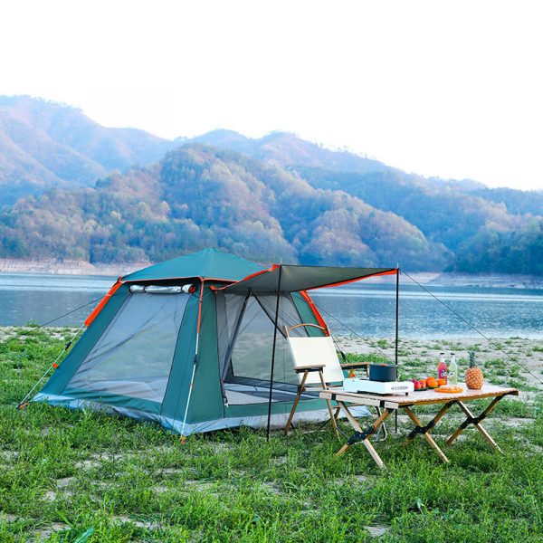 green camping tent