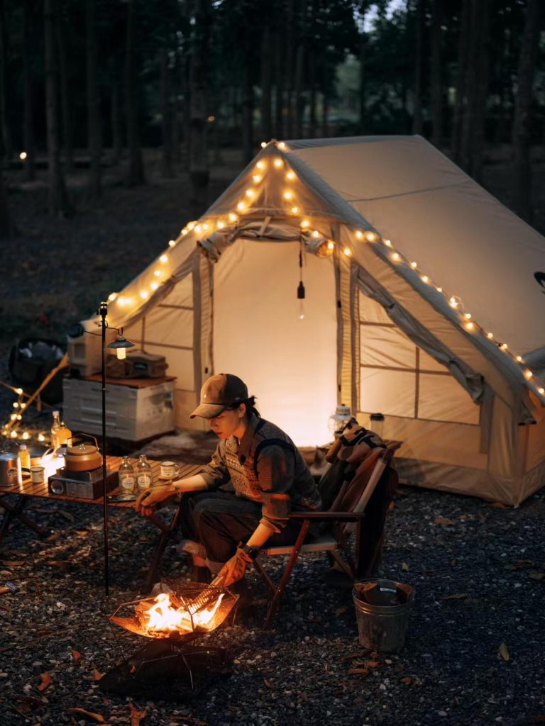 camping on night